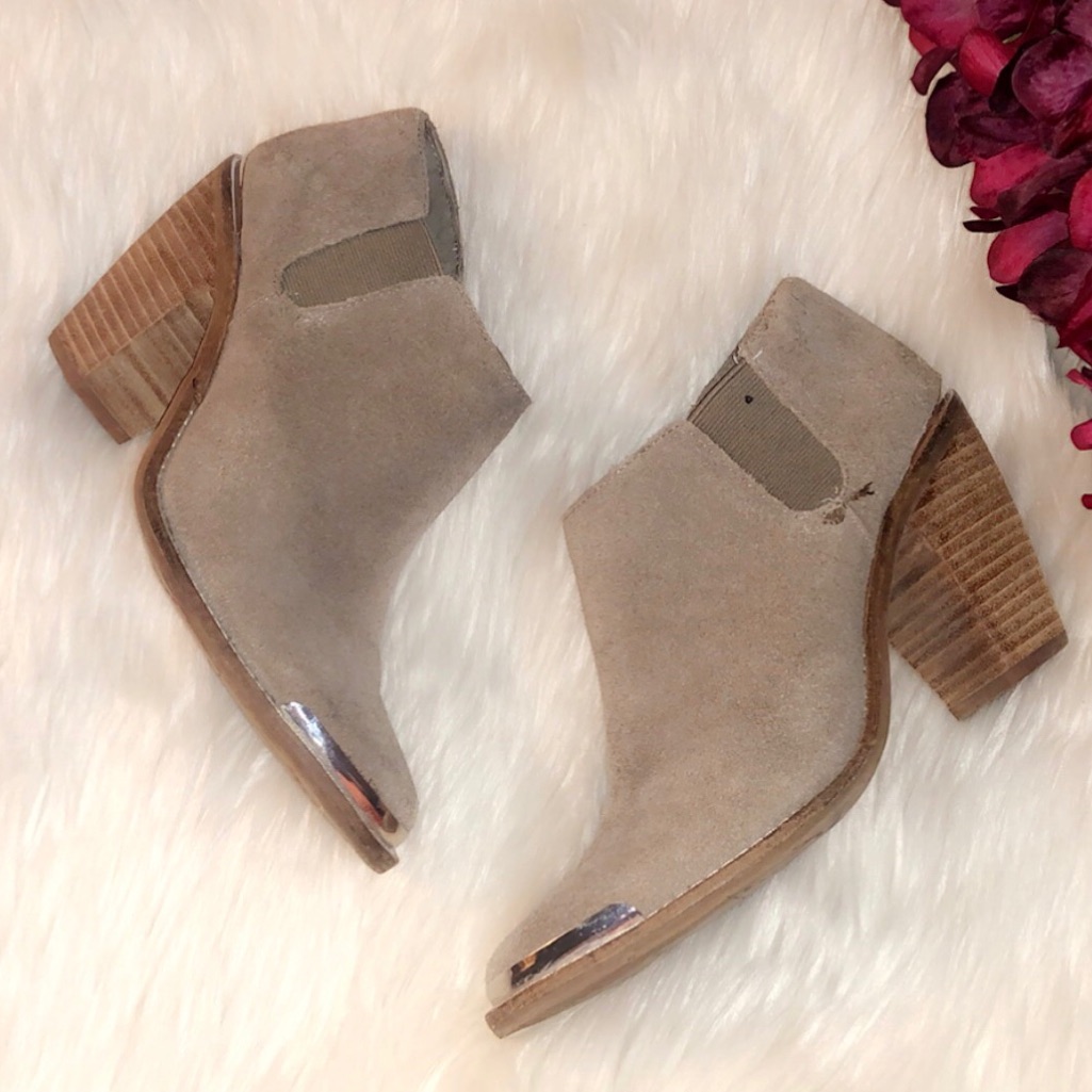 Dolce Vita Taupe Suede Ankle Booties